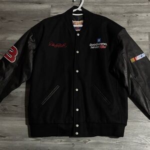 Vintage Dale Earnhardt NASCAR Black Varsity Jacket- Jeff Hamilton